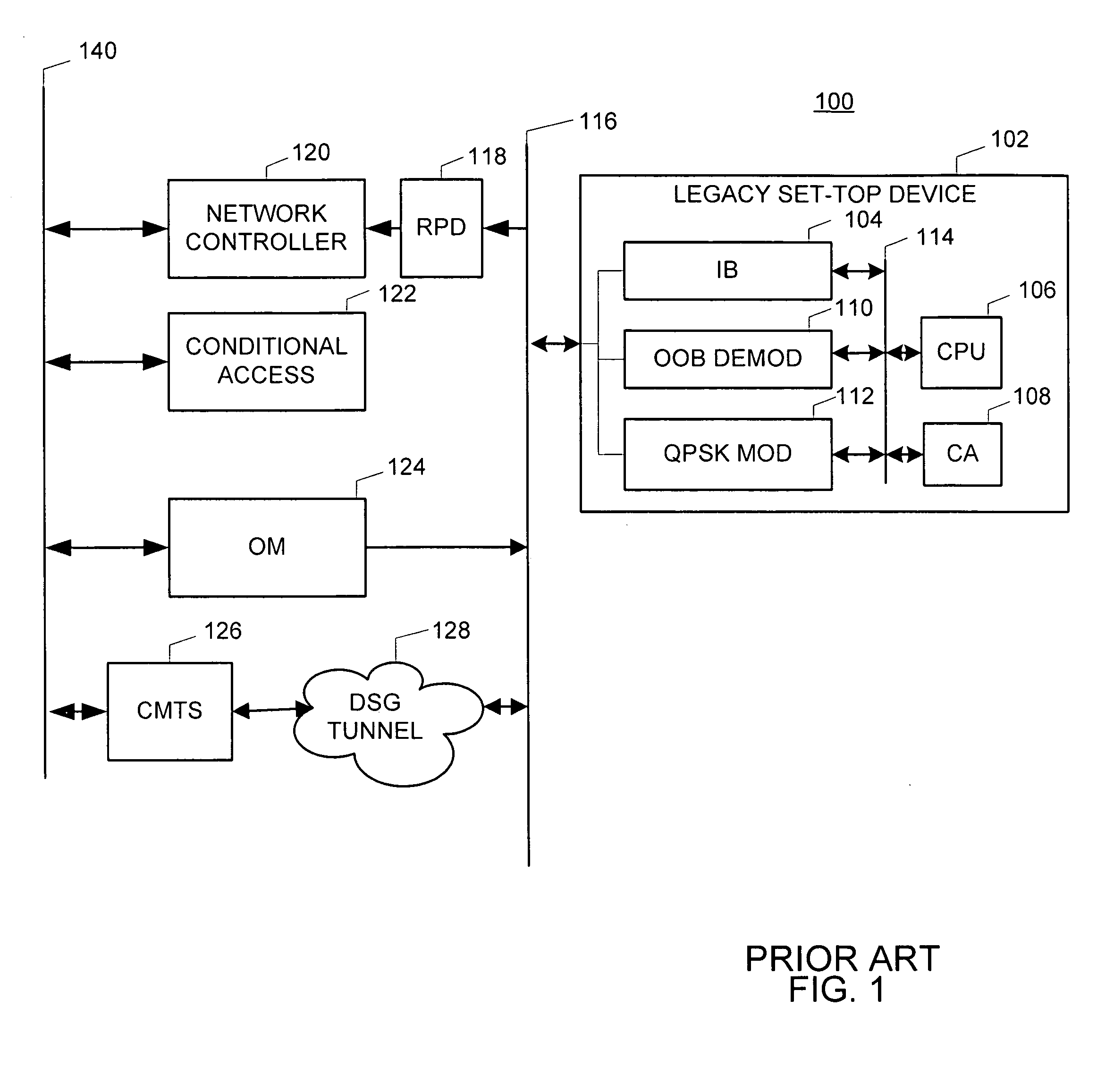 Method and apparatus for providing a DSG to an OOB transcoder