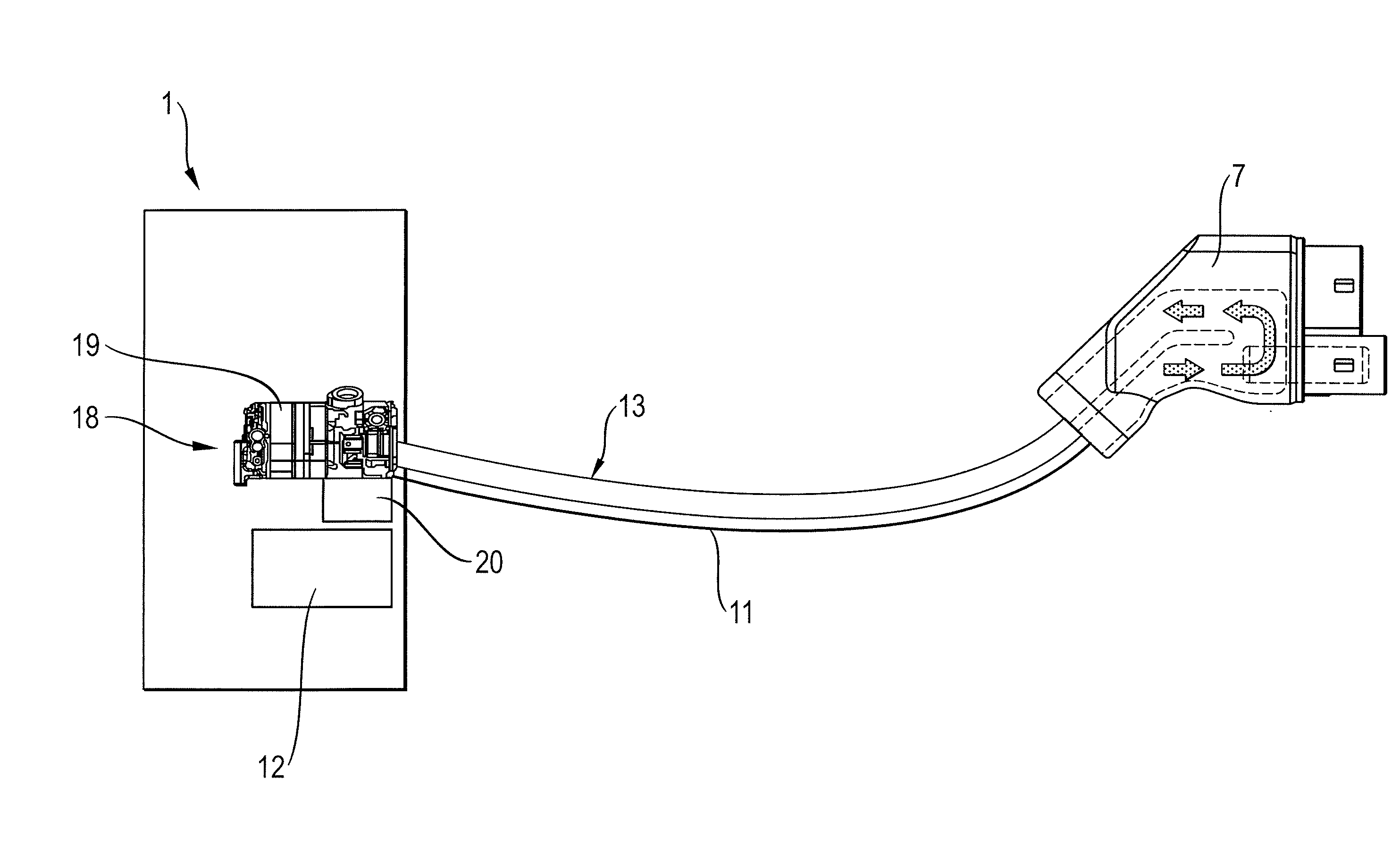 Charging station having a charging cable