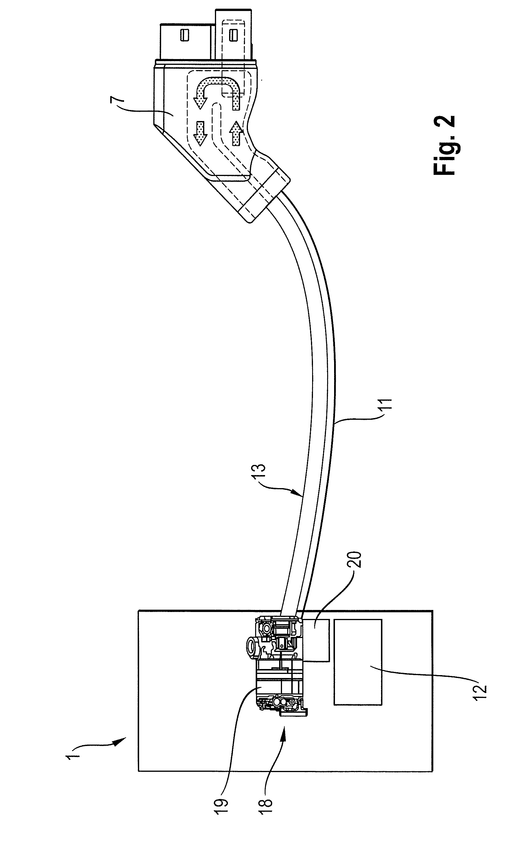 Charging station having a charging cable