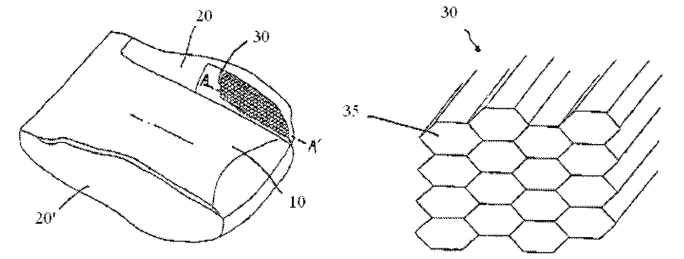 Lateral honeycomb support for seat