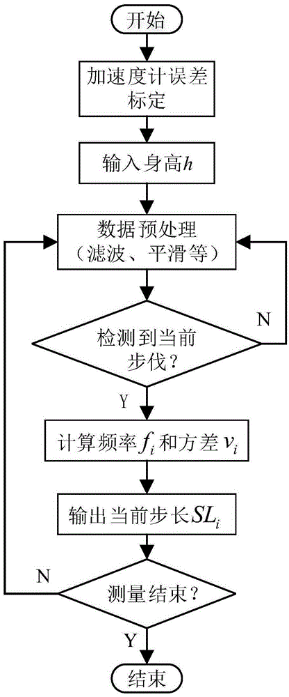 Height and motion property based comprehensive measuring method of pedestrian step length