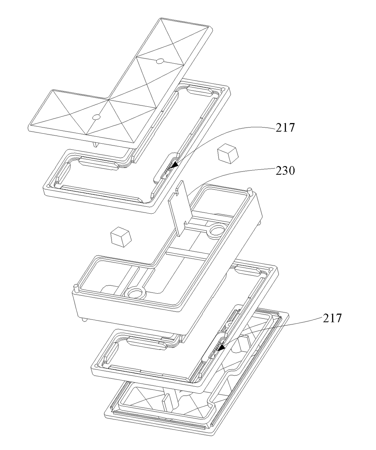 PCB electroplating and electrical connection box structure and modular luminaire