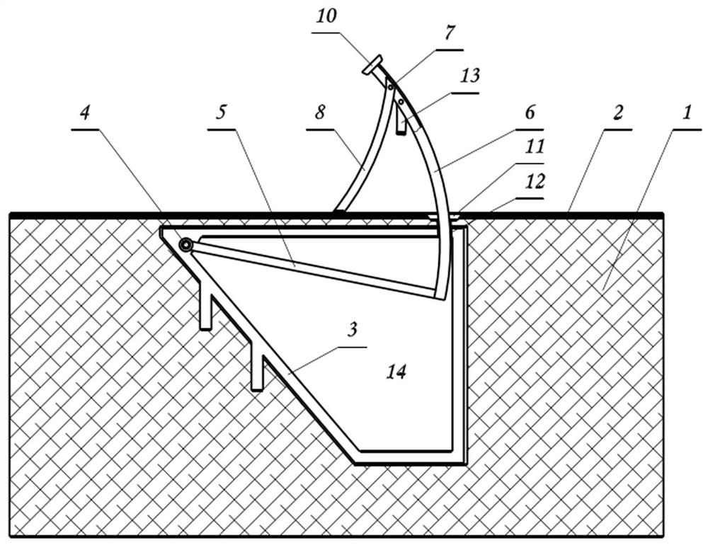 Simple flood control baffle that can be lifted and supported automatically