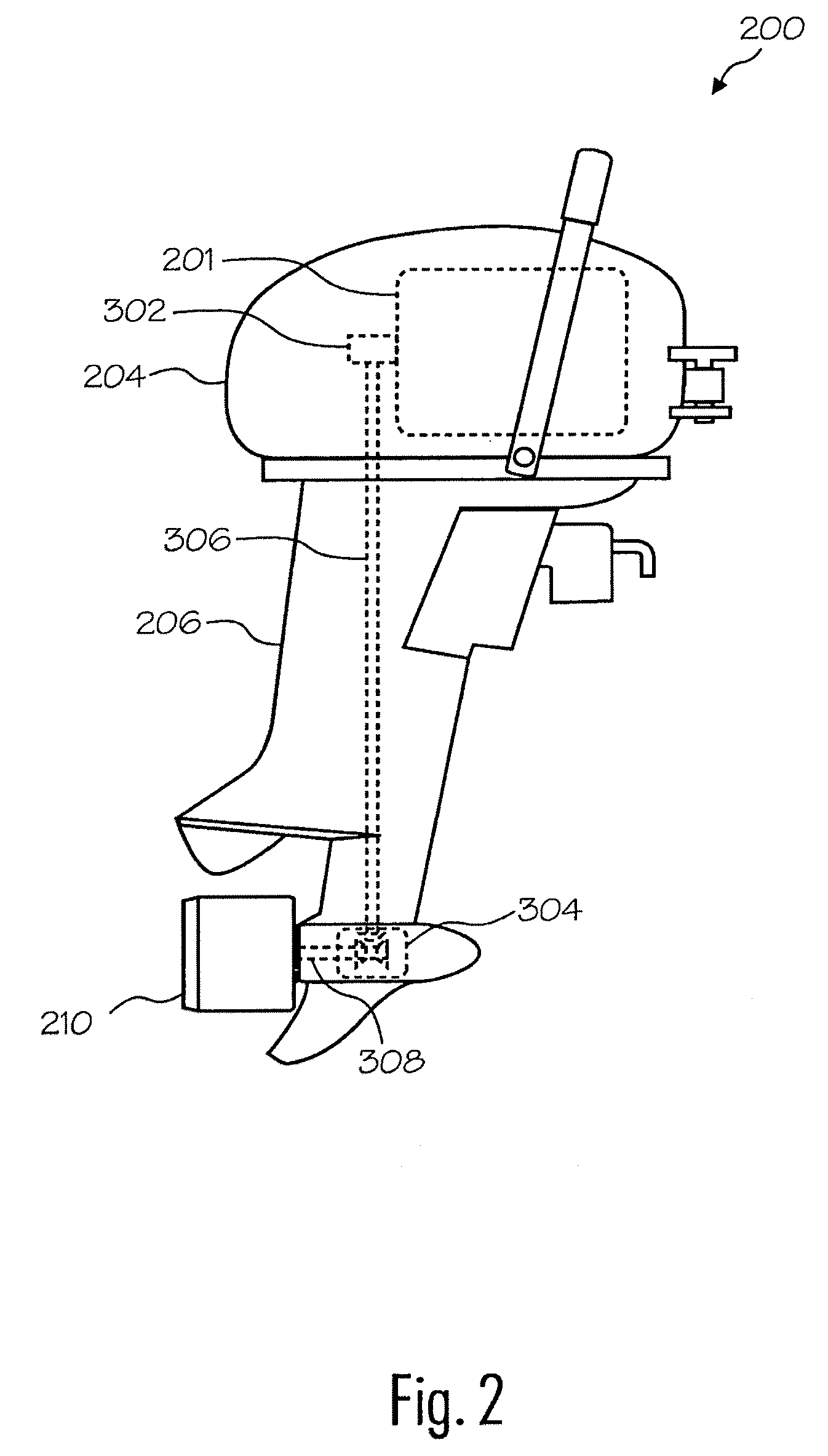 Safe efficient outboard motor assembly