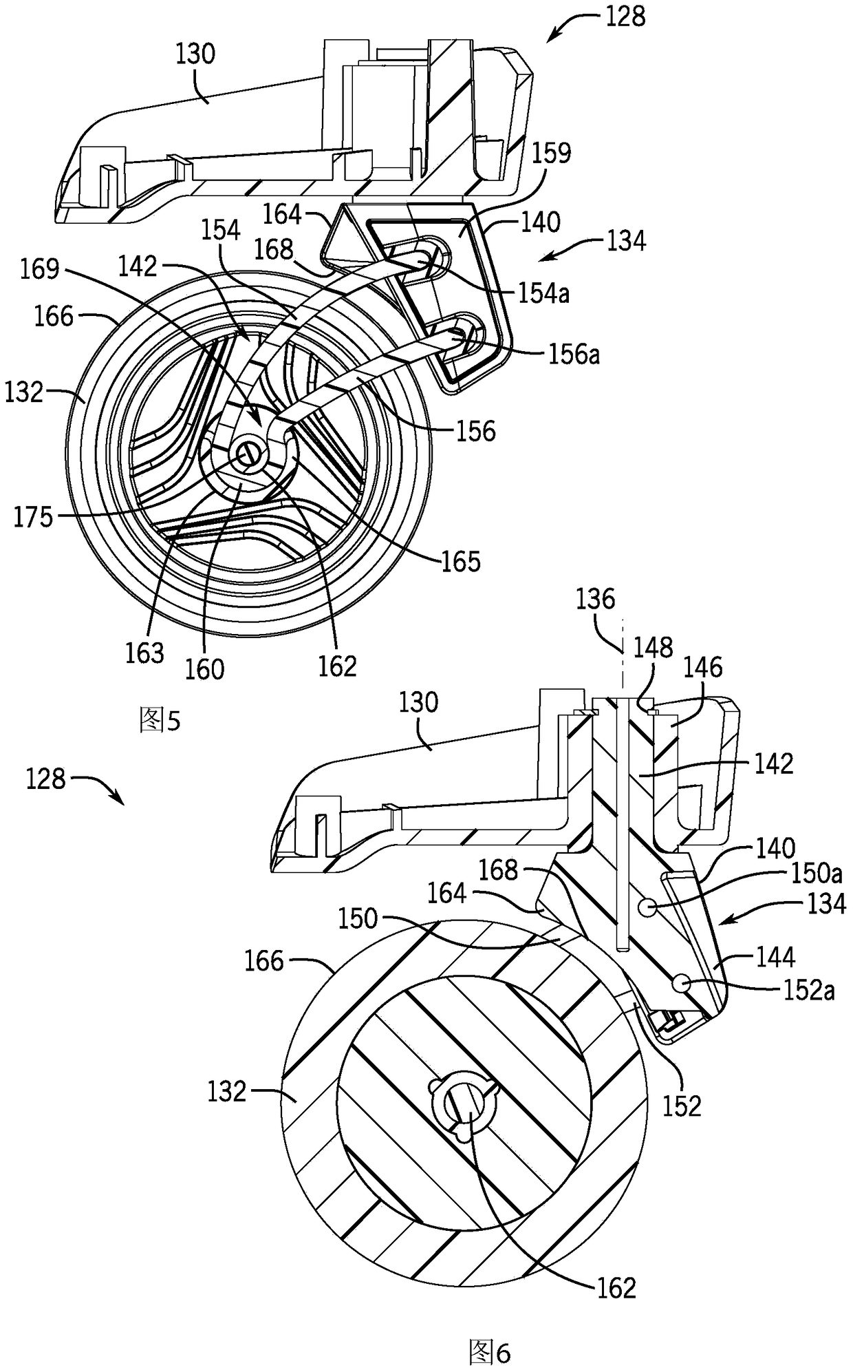 Luggage case with cantilevered wheel carrier with slender arms