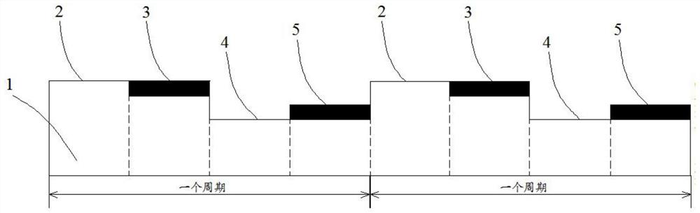 Four-region grating for amplitude/phase dual modulation and manufacturing method of four-region grating