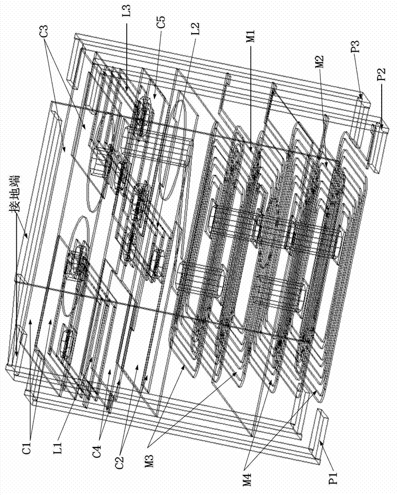 Wideband mini low temperature co-fired ceramic balance filter