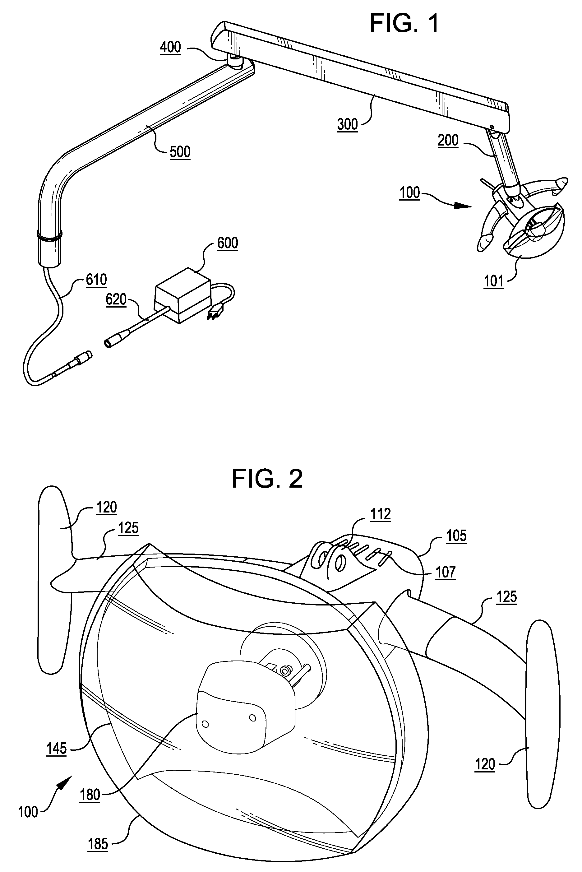 Articulating dental operatory light