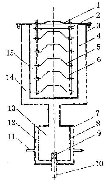 Atomization gas quenching device