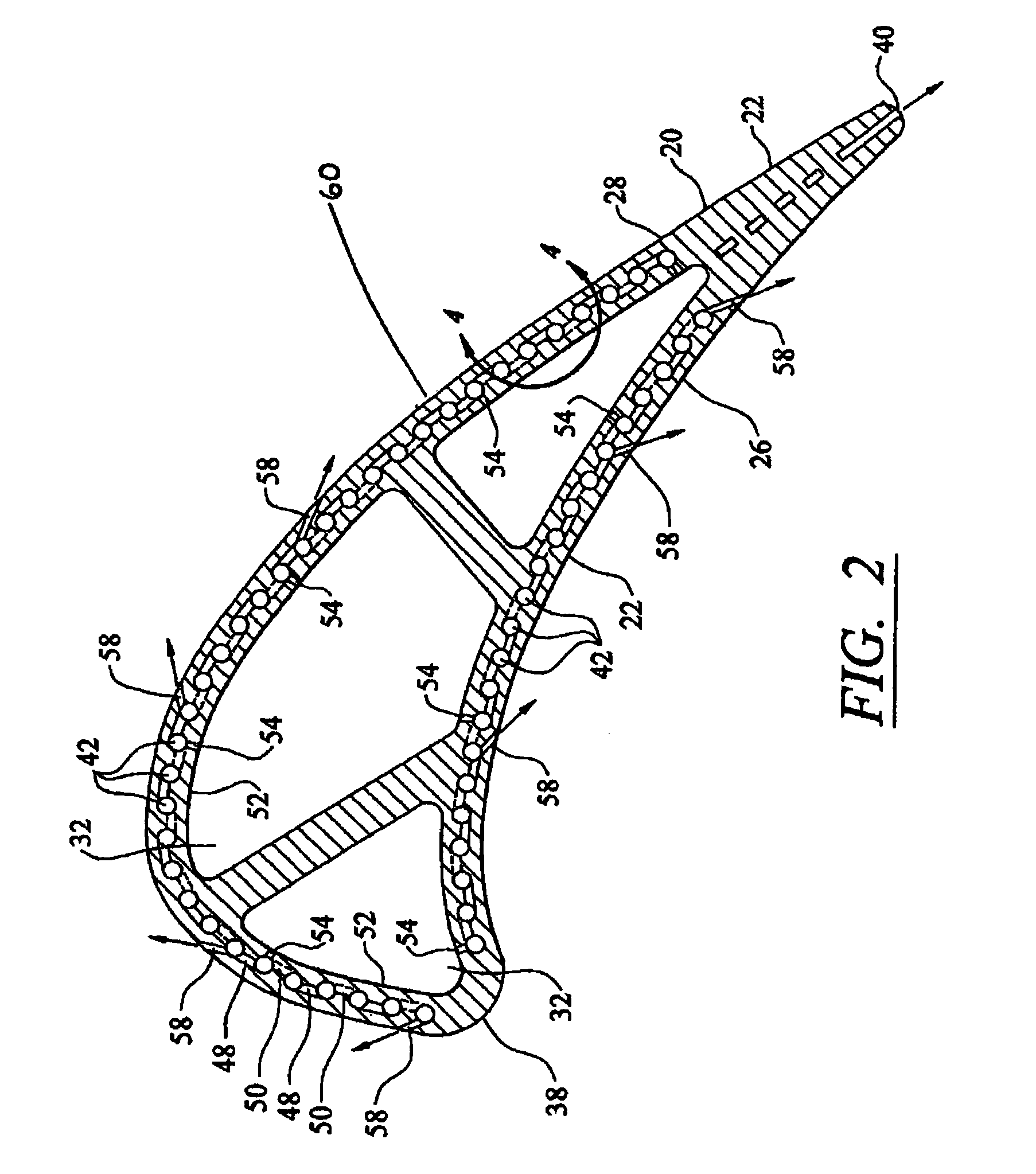 Cooling system for an outer wall of a turbine blade