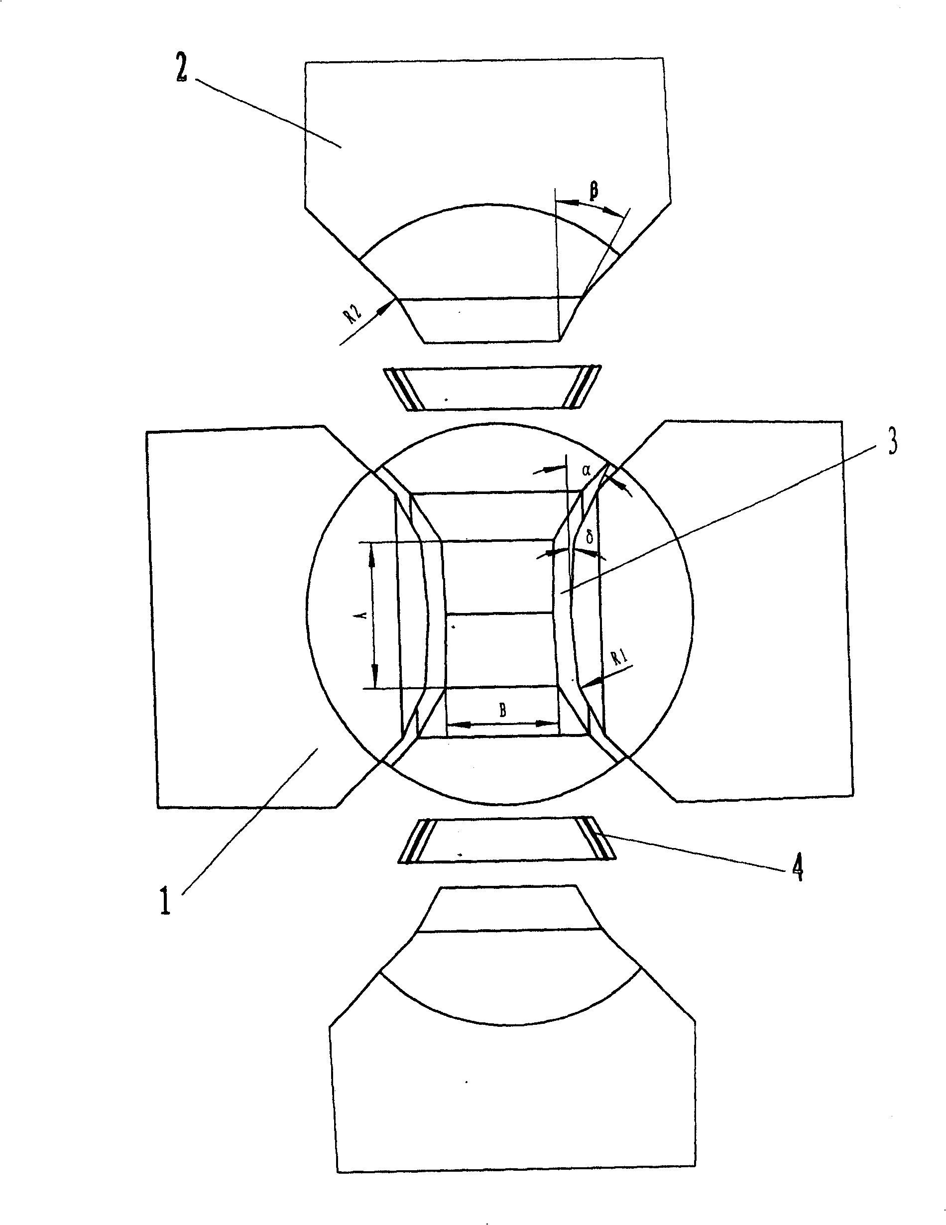 Super high pressure mould of six top surfaced diamond synthesis pressure equipment