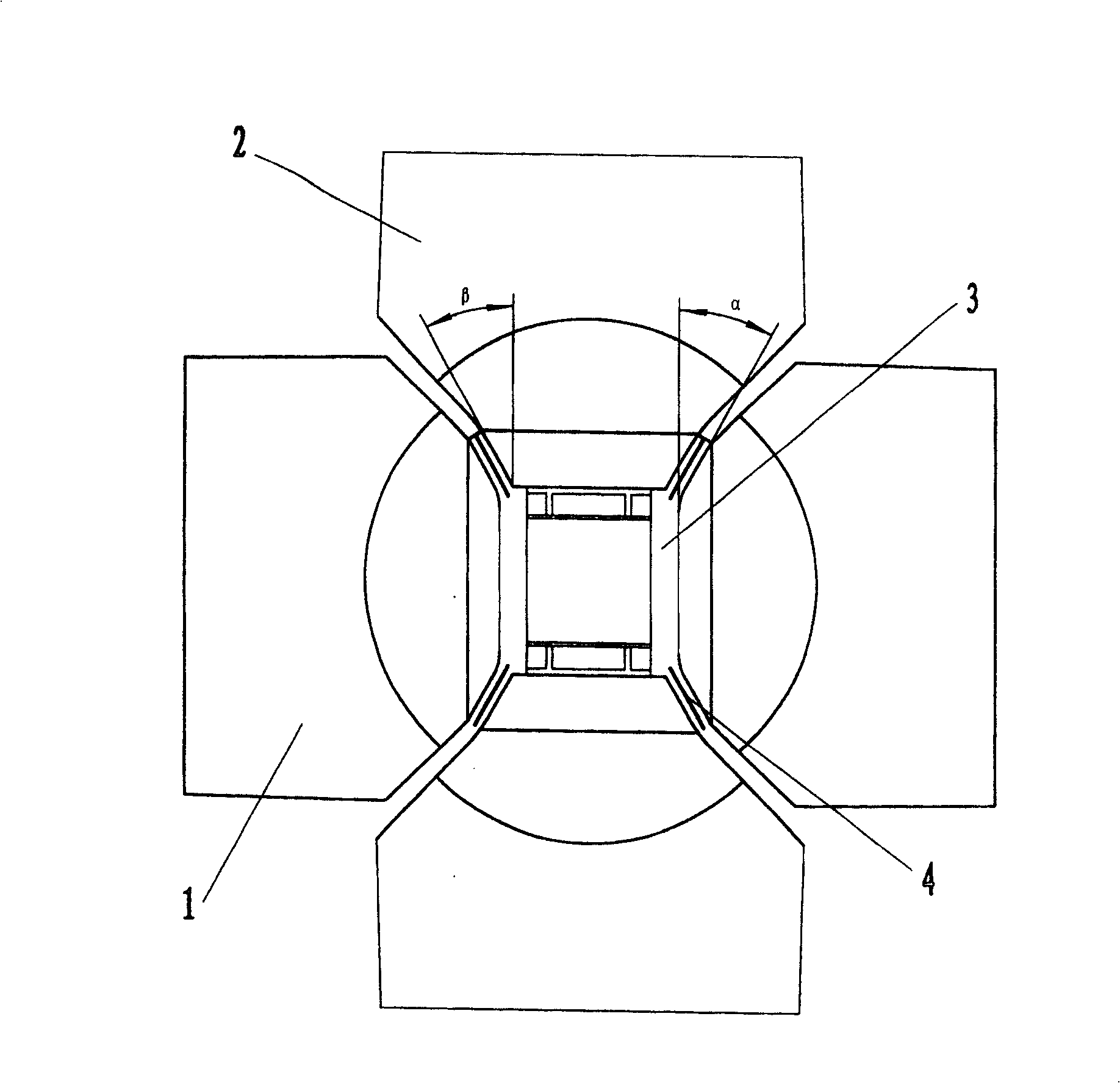 Super high pressure mould of six top surfaced diamond synthesis pressure equipment