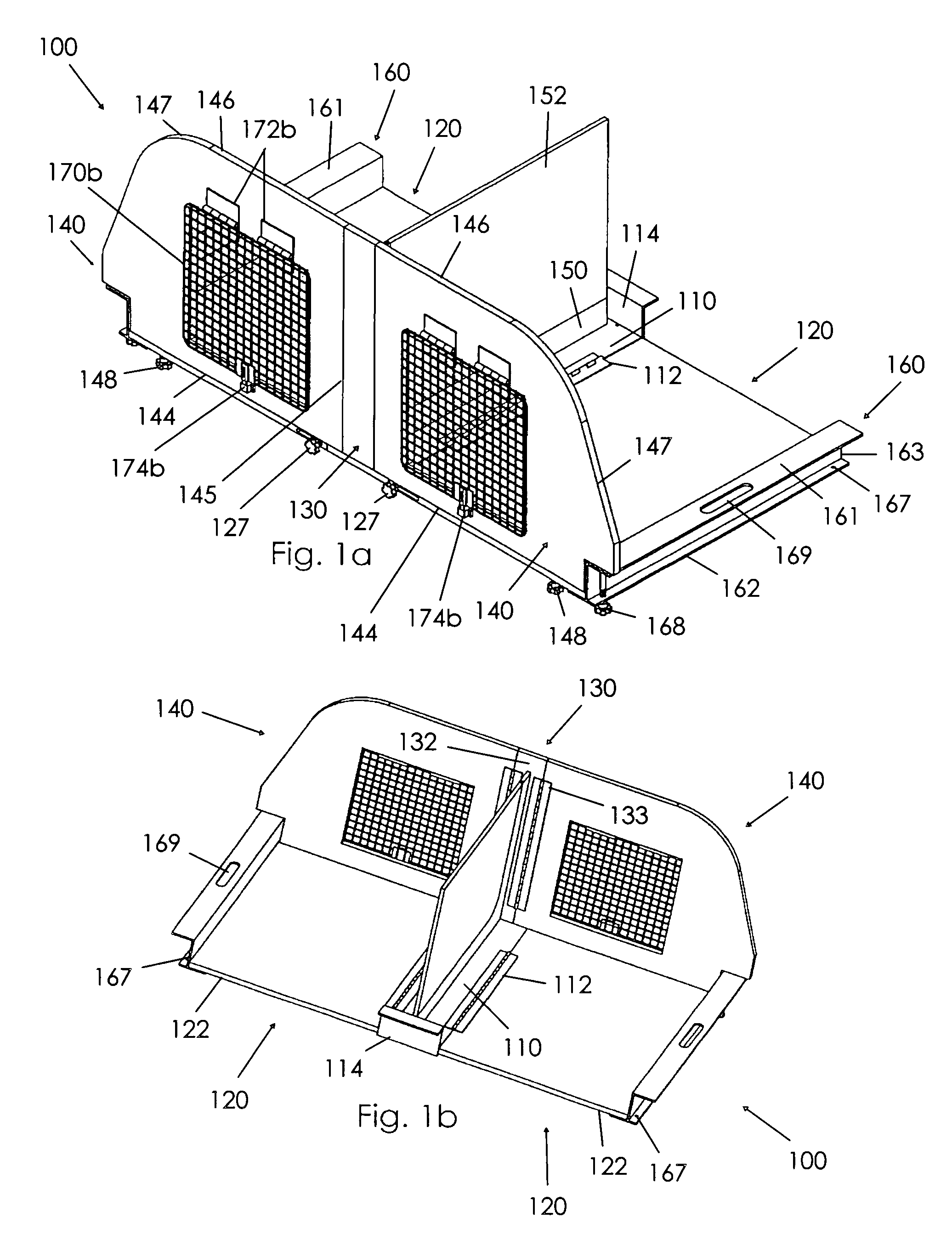 Collapsible kennel for use with capped truck beds