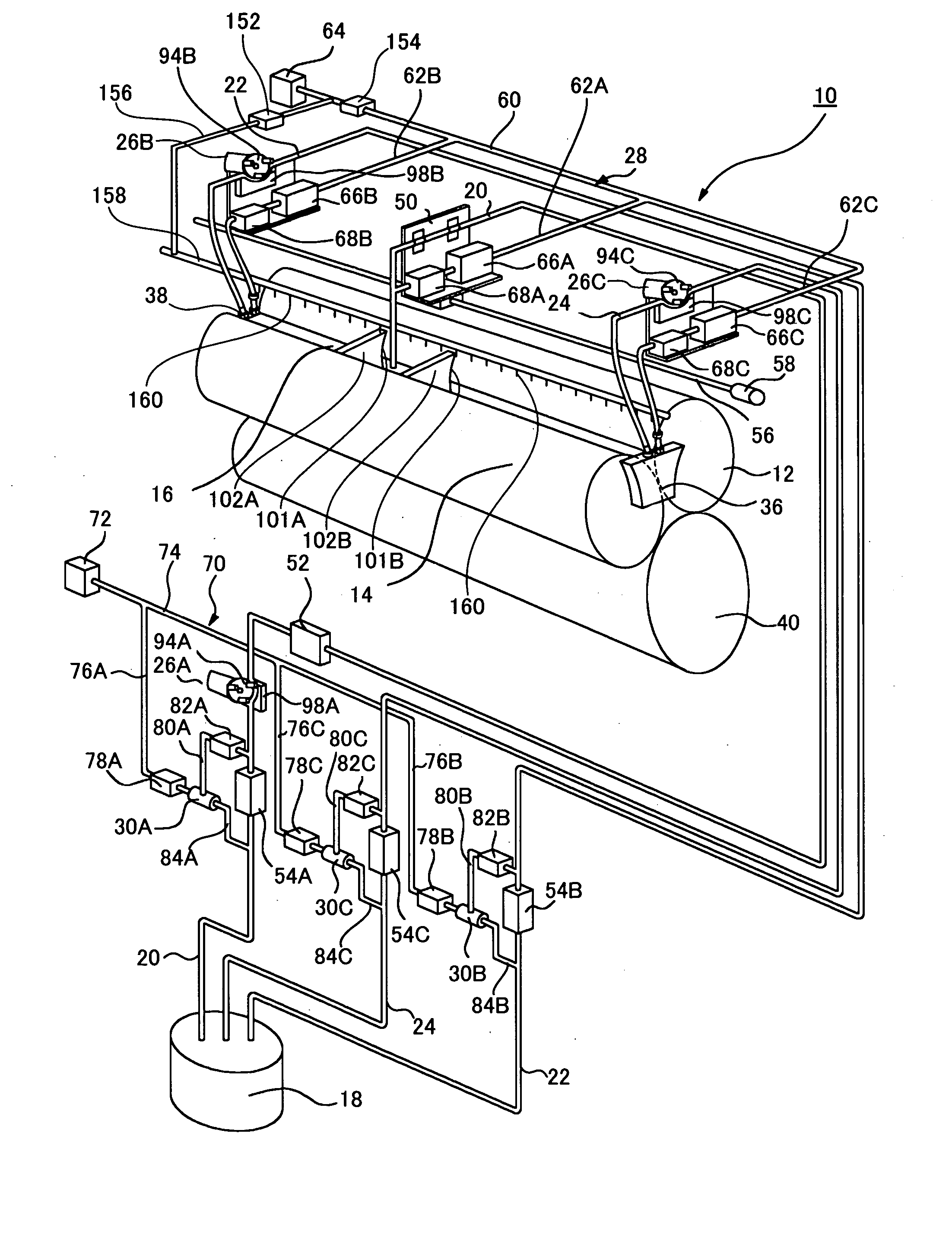 Flexographic ink printing machine