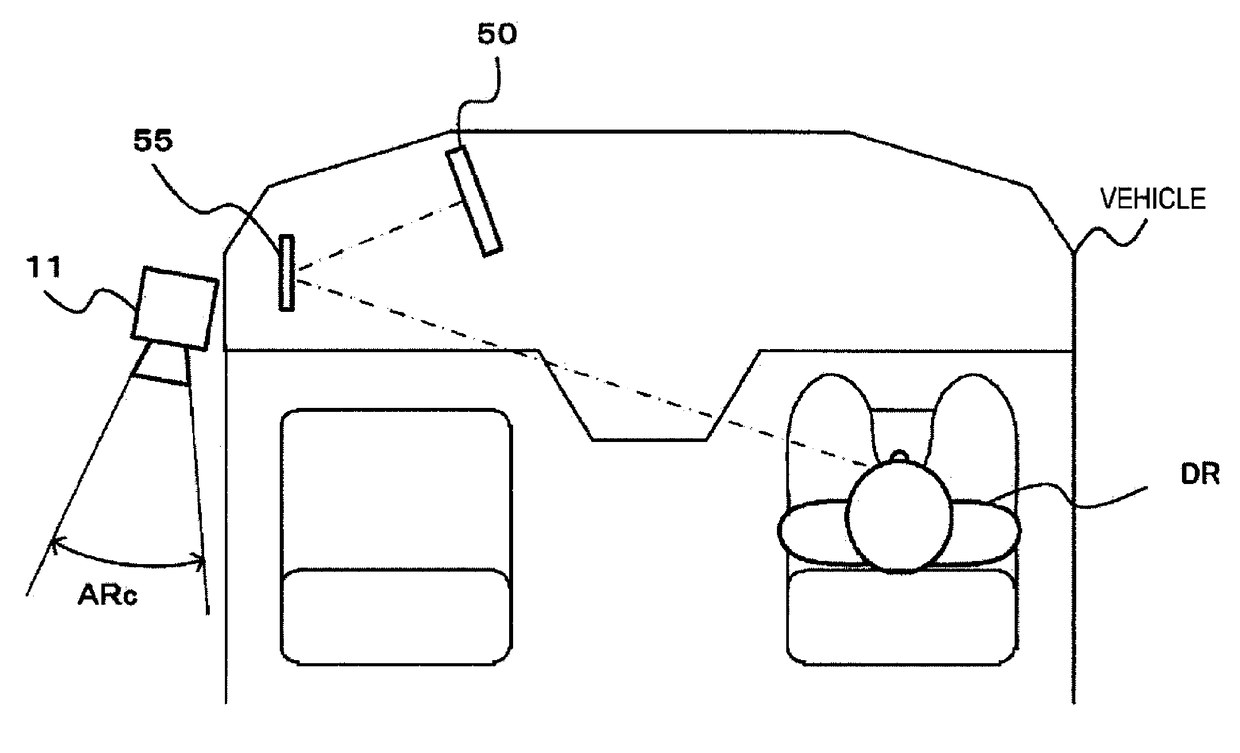 Vehicle display device, display control method, and rearview monitoring system