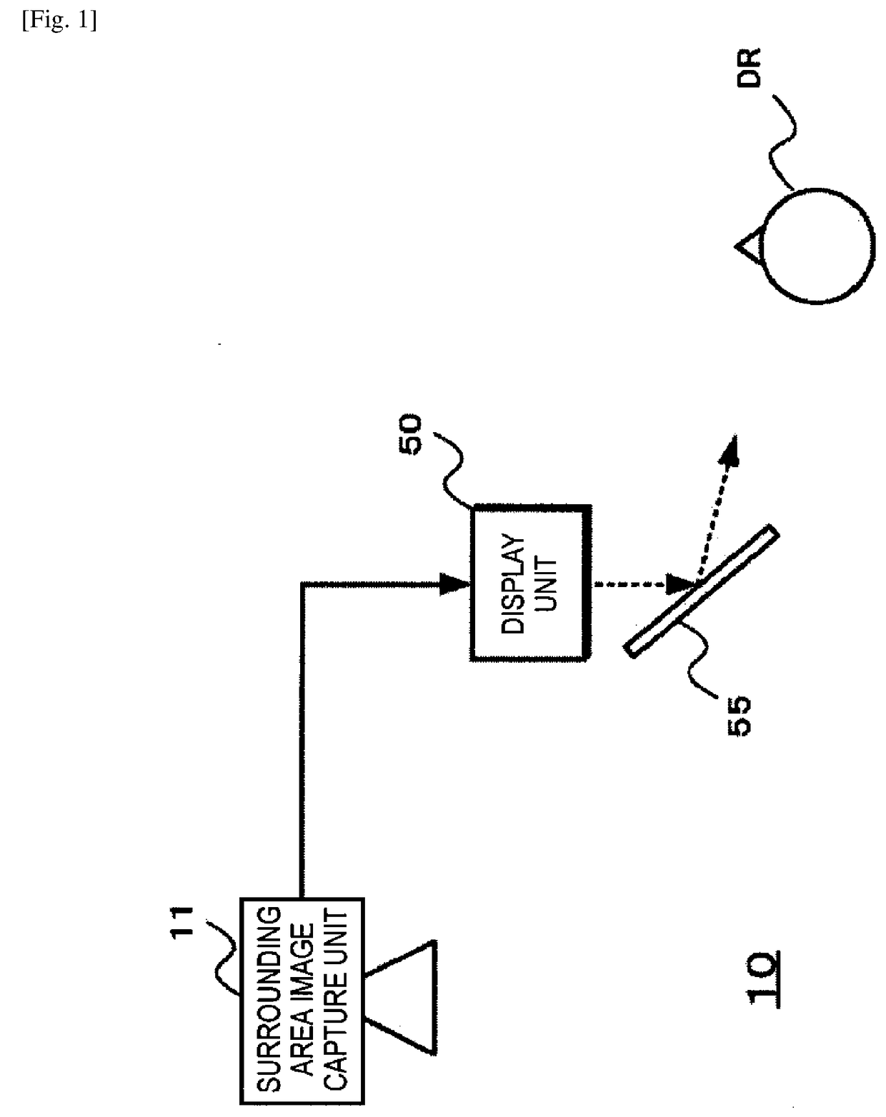 Vehicle display device, display control method, and rearview monitoring system