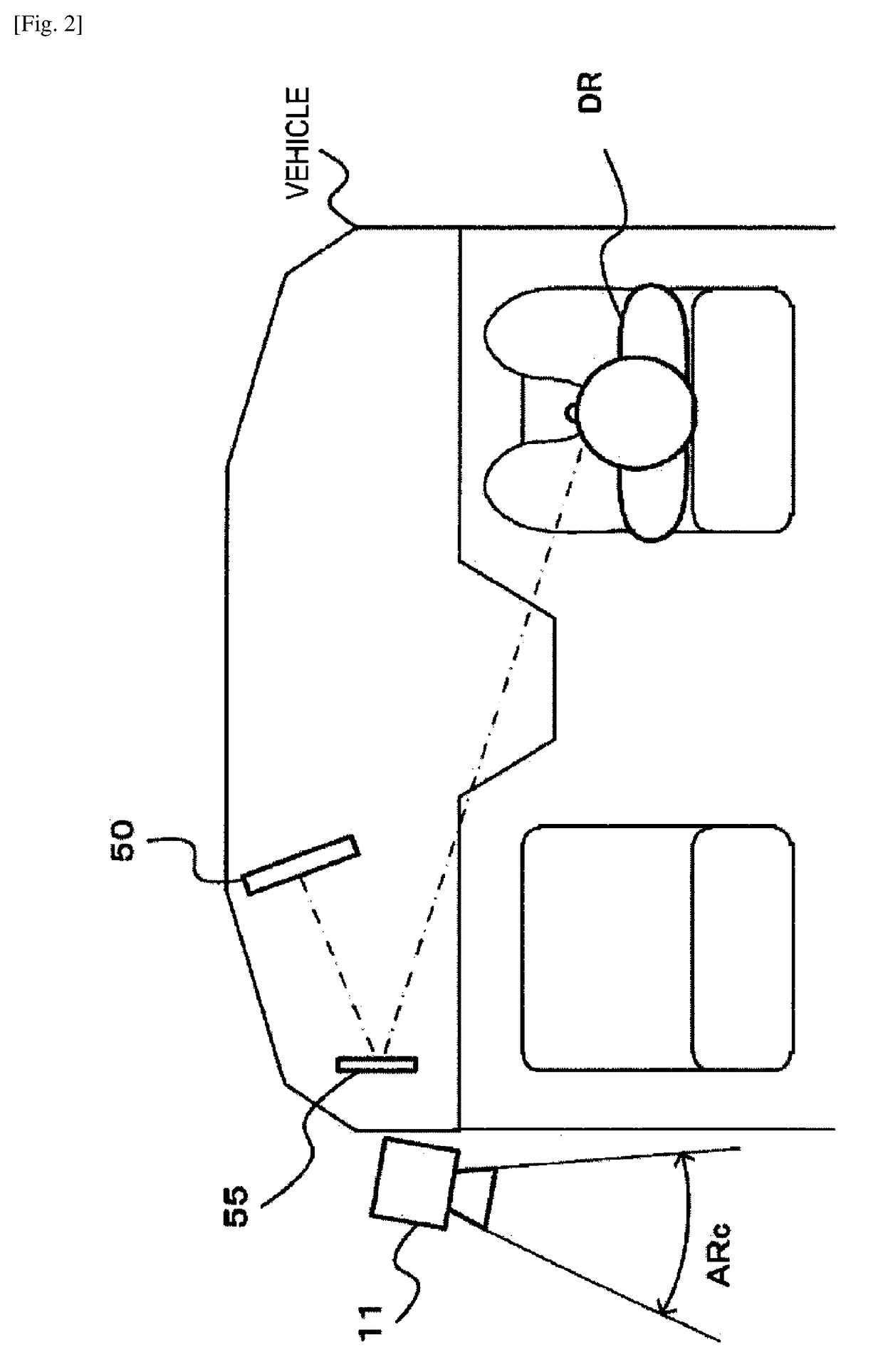 Vehicle display device, display control method, and rearview monitoring system