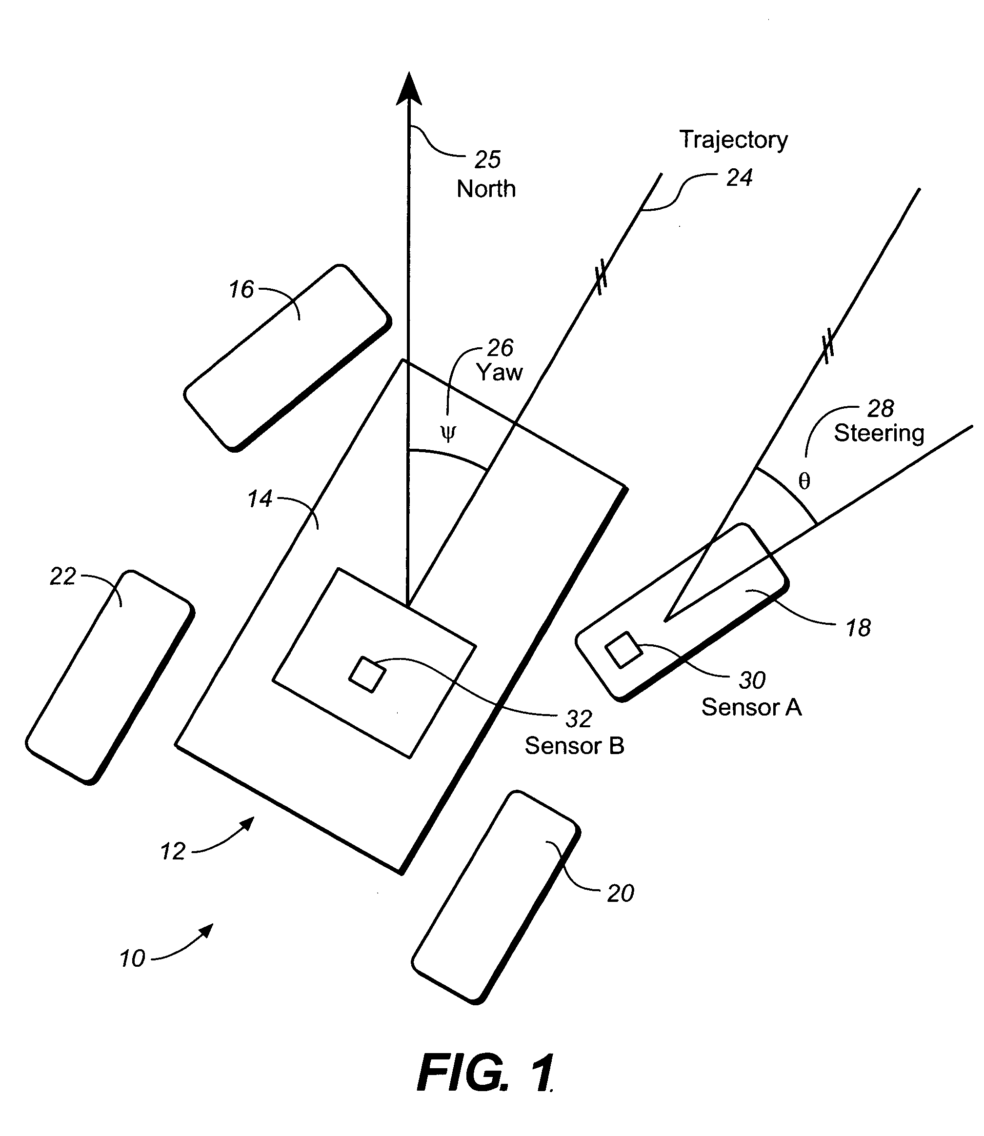 Vehicle gyro based steering assembly angle and angular rate sensor