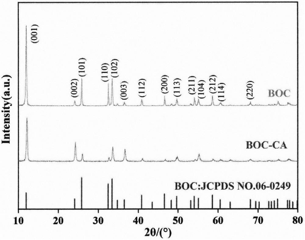 High-activity photochromic bismuth oxychloride/calcium alginate photocatalytic hydrogel microbead and preparation method thereof