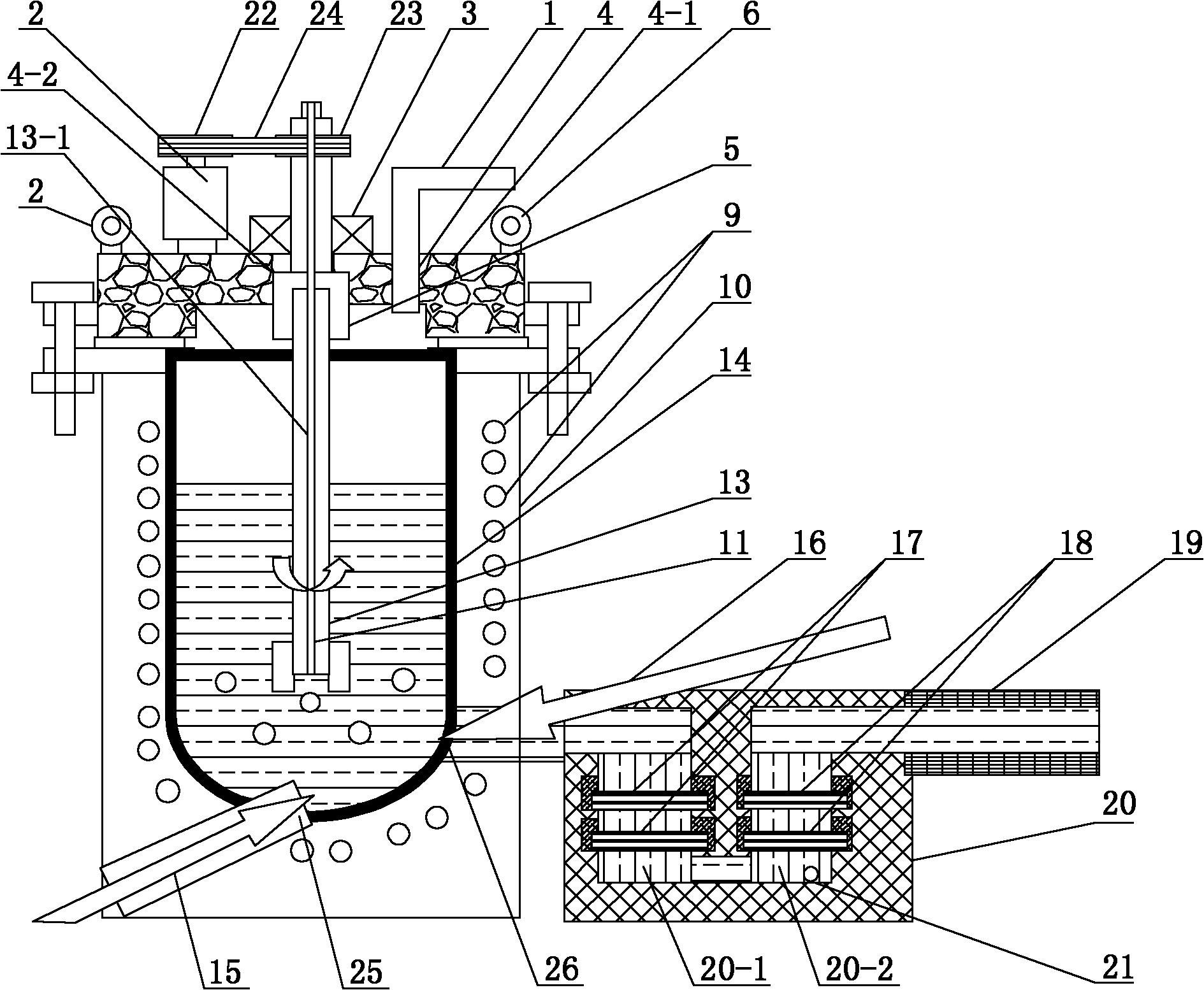 Aluminum alloy smelting-purifying device and smelting-purifying method