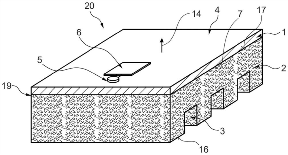 Lighting module with heat exchange device with closed-cell metal foam