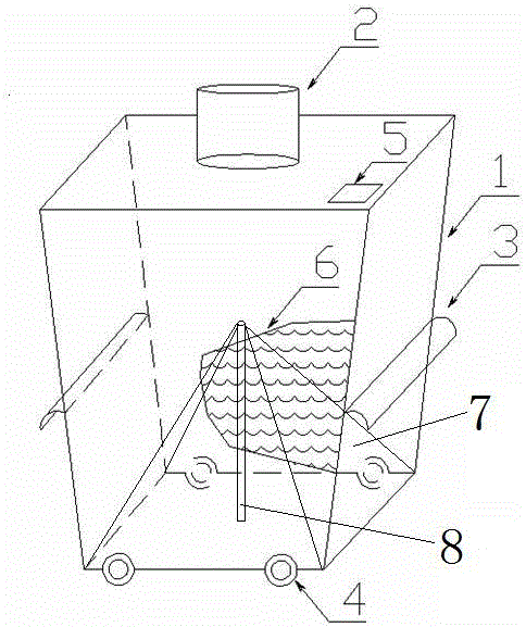 Dust collecting and treating device