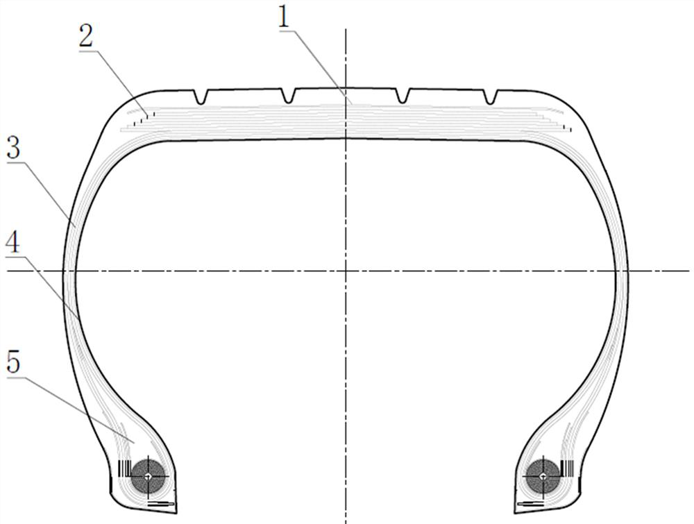 Aviation radial tire belted layer protective layer hanging rubber and preparation method thereof