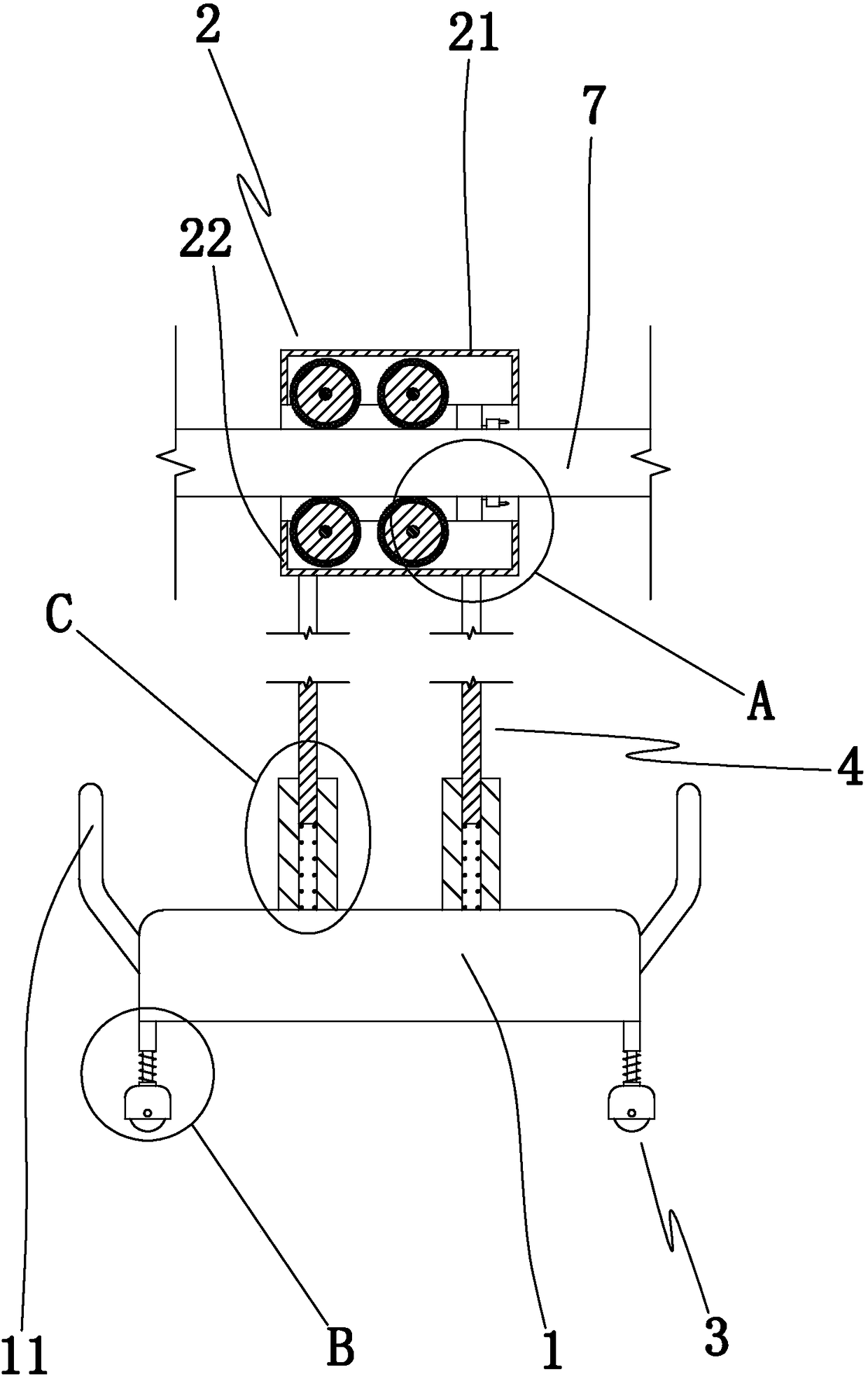 Cable ice removal vehicle