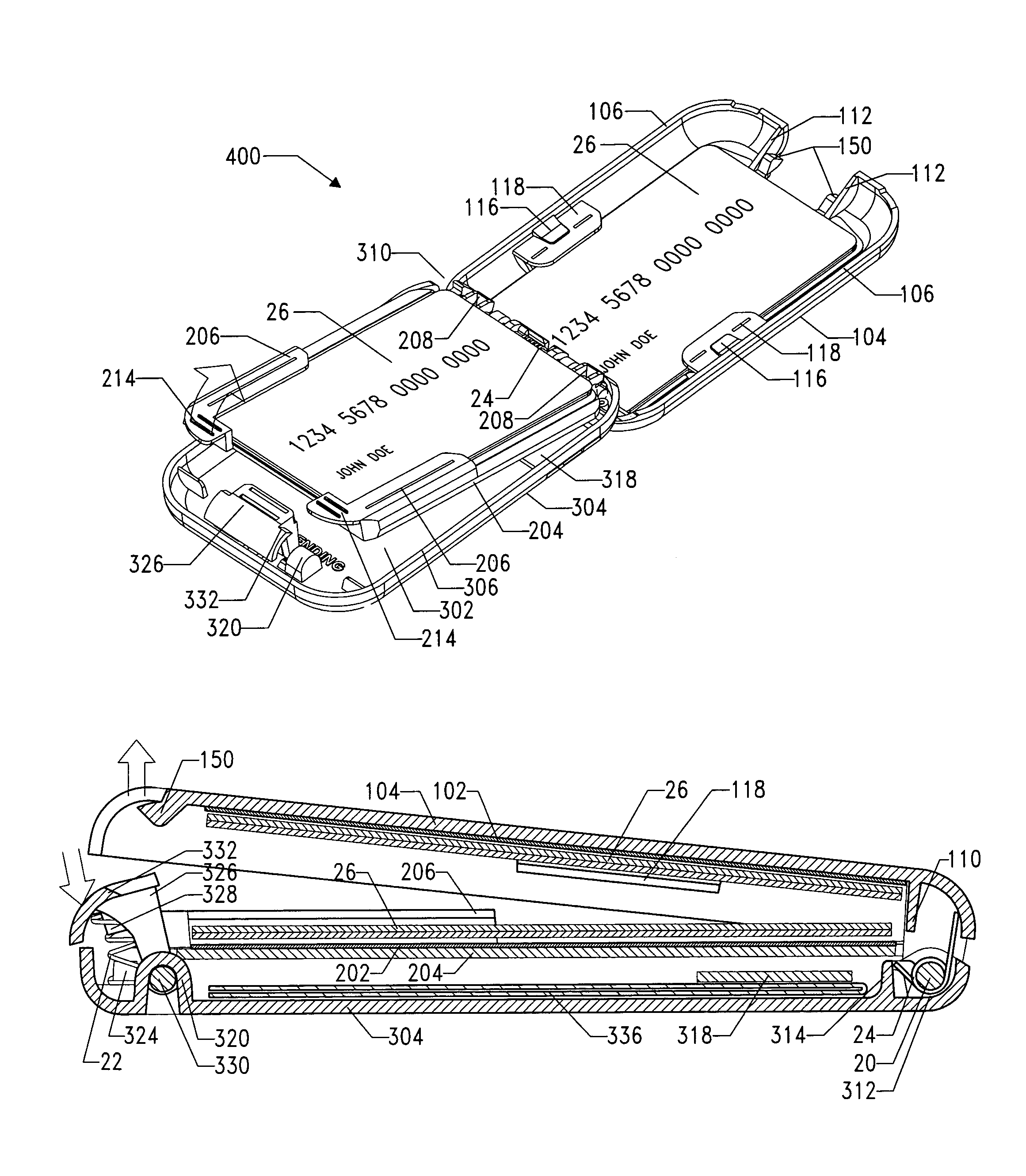 Electromagnetic shielding carrying case for contactless smartcards and personal articles