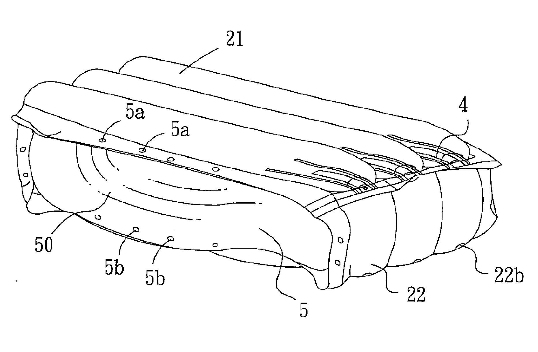 Hammock-type vibration-absorbing air sheath