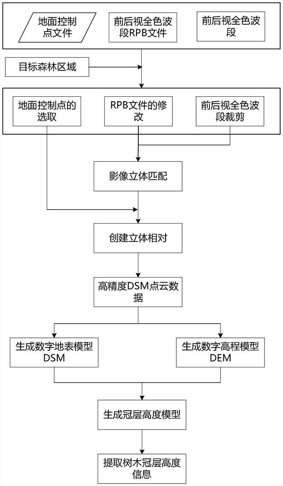 Method for measuring tree canopy height through satellite remote sensing