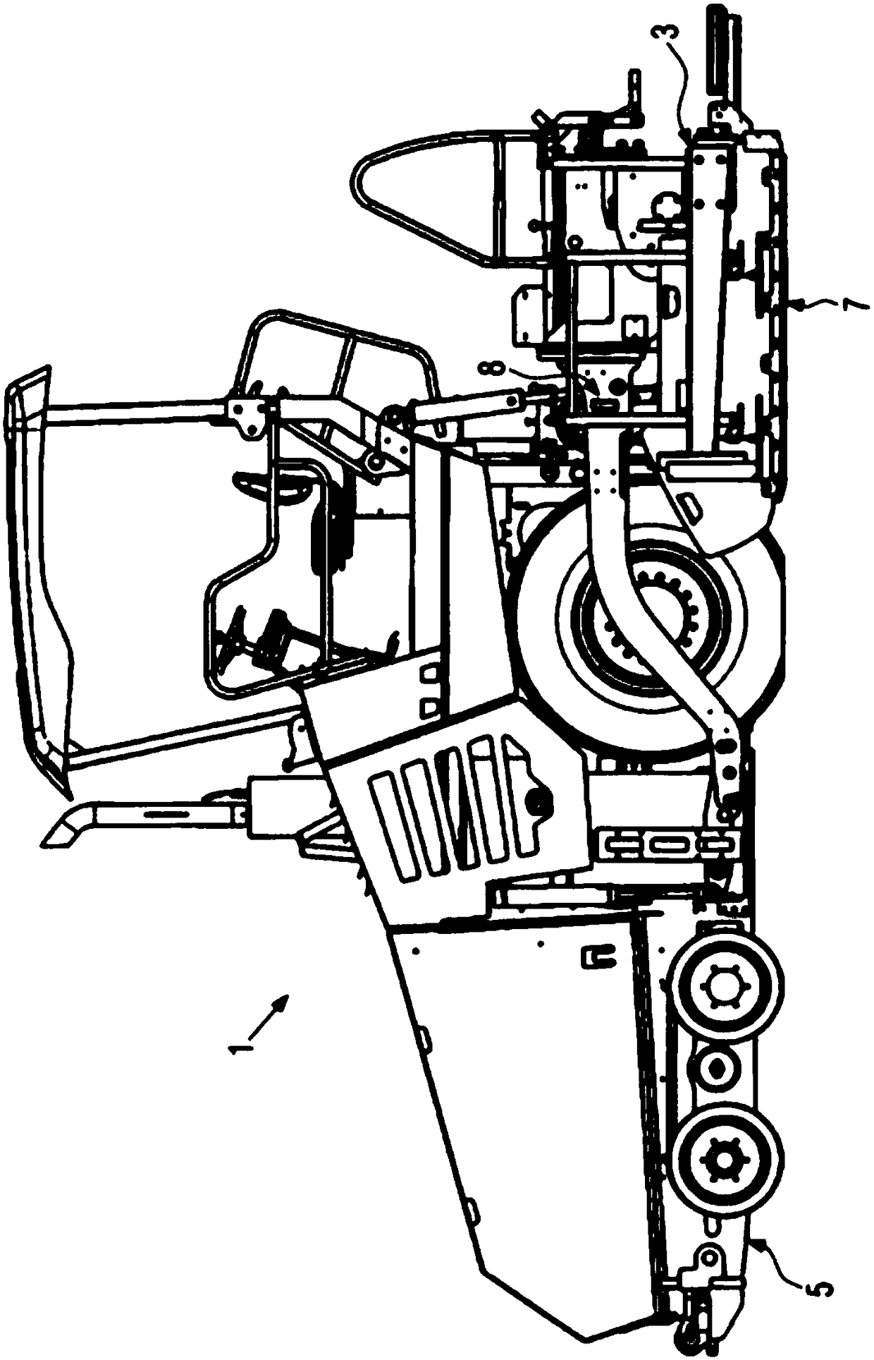 Road finisher with heating element for screed