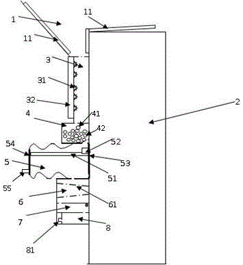 Building side wall passageway rainwater purifying device