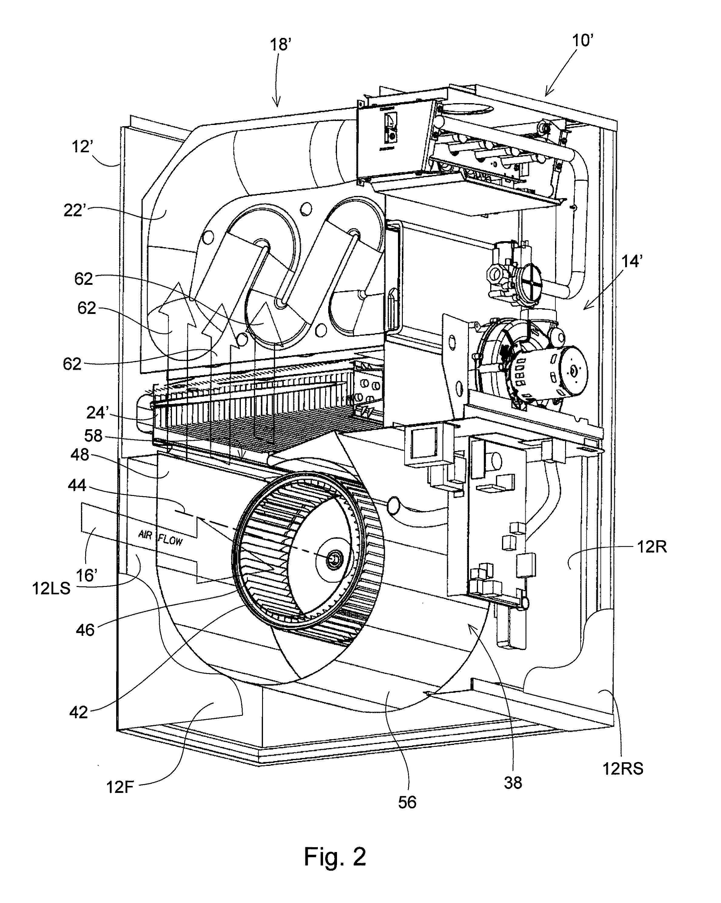 Furnace Air Handler Blower Housing with an Enlarged Air Outlet Opening