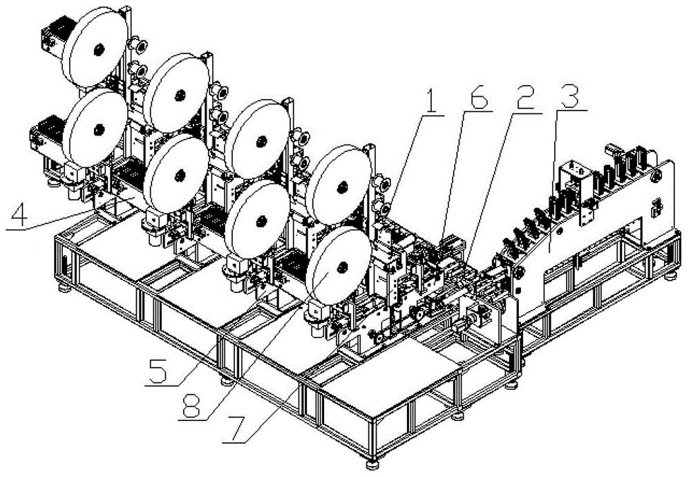 Parallel connection plate wrapping mechanism of storage battery pole plate