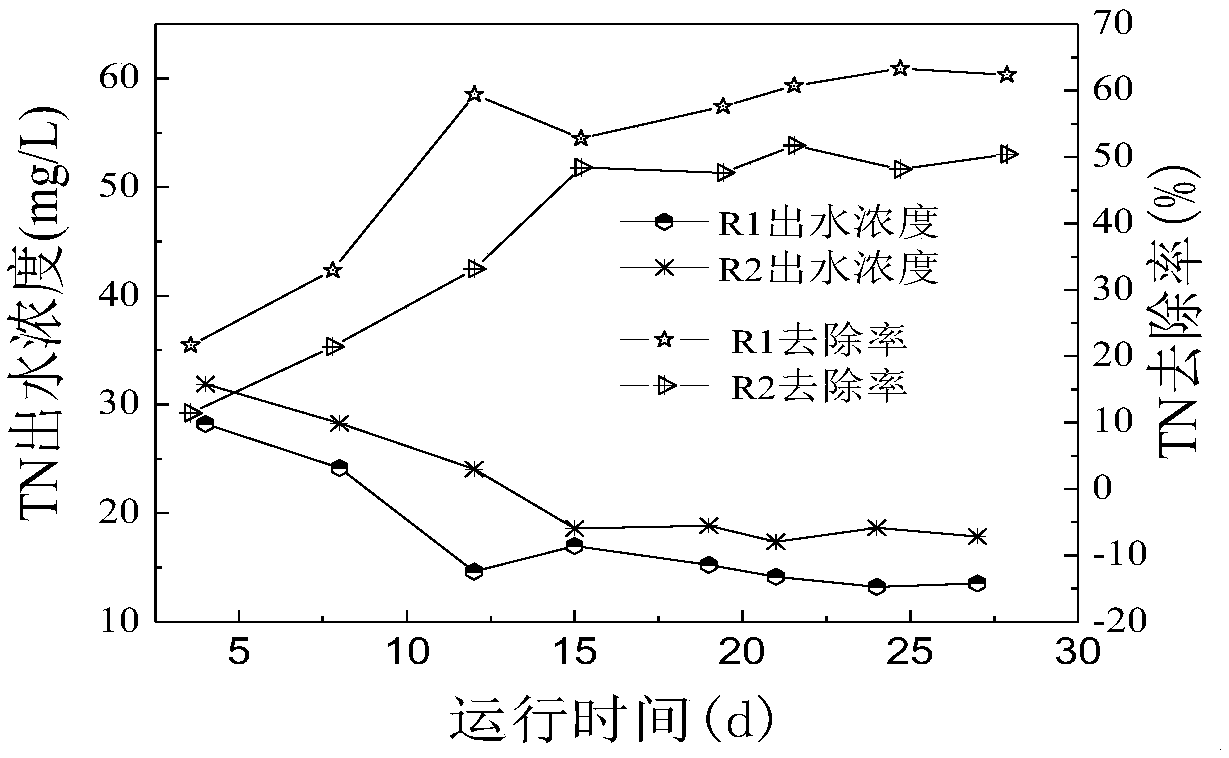 Electro-coupling biological carbon removal and denitrification treatment method of low C/N ratio wastewater