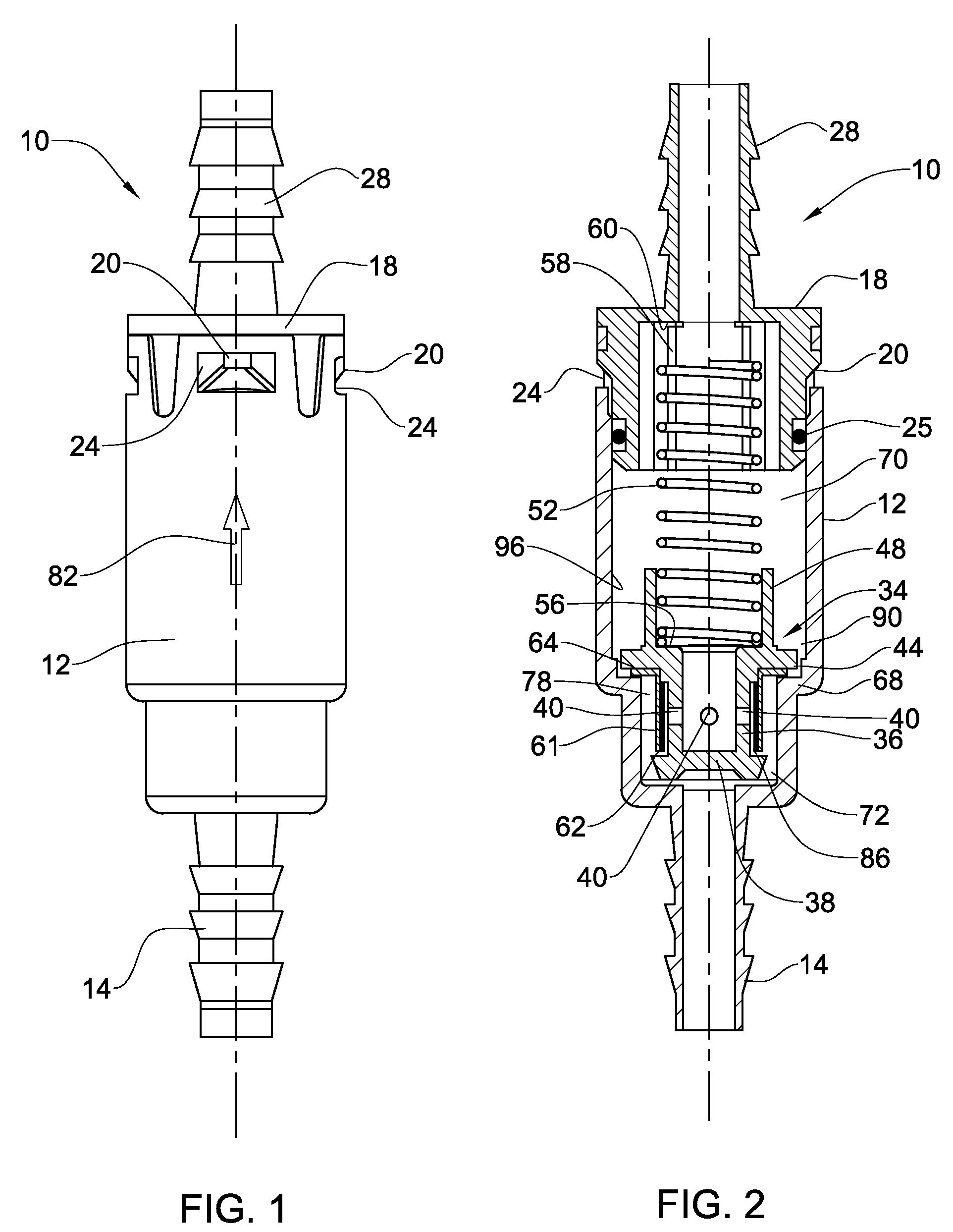 Double check valve for a fuel system