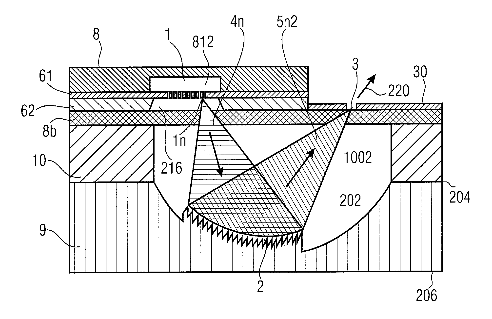 Radiation Generation Device for Generating Electromagnetic Radiation Having an Adjustable Spectral Composition, and Method of Producing Same