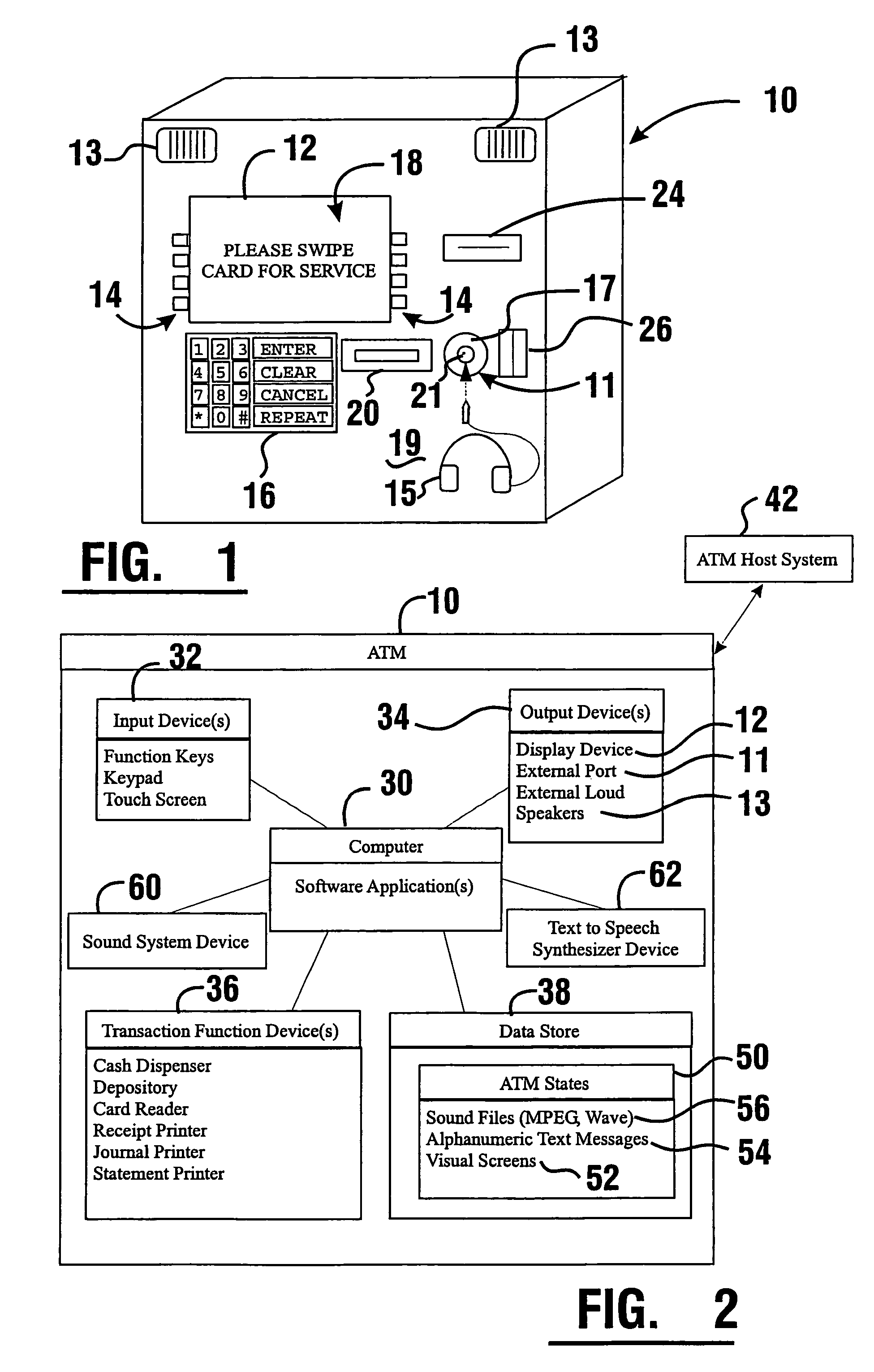 Automated banking machine audible user interface system and method