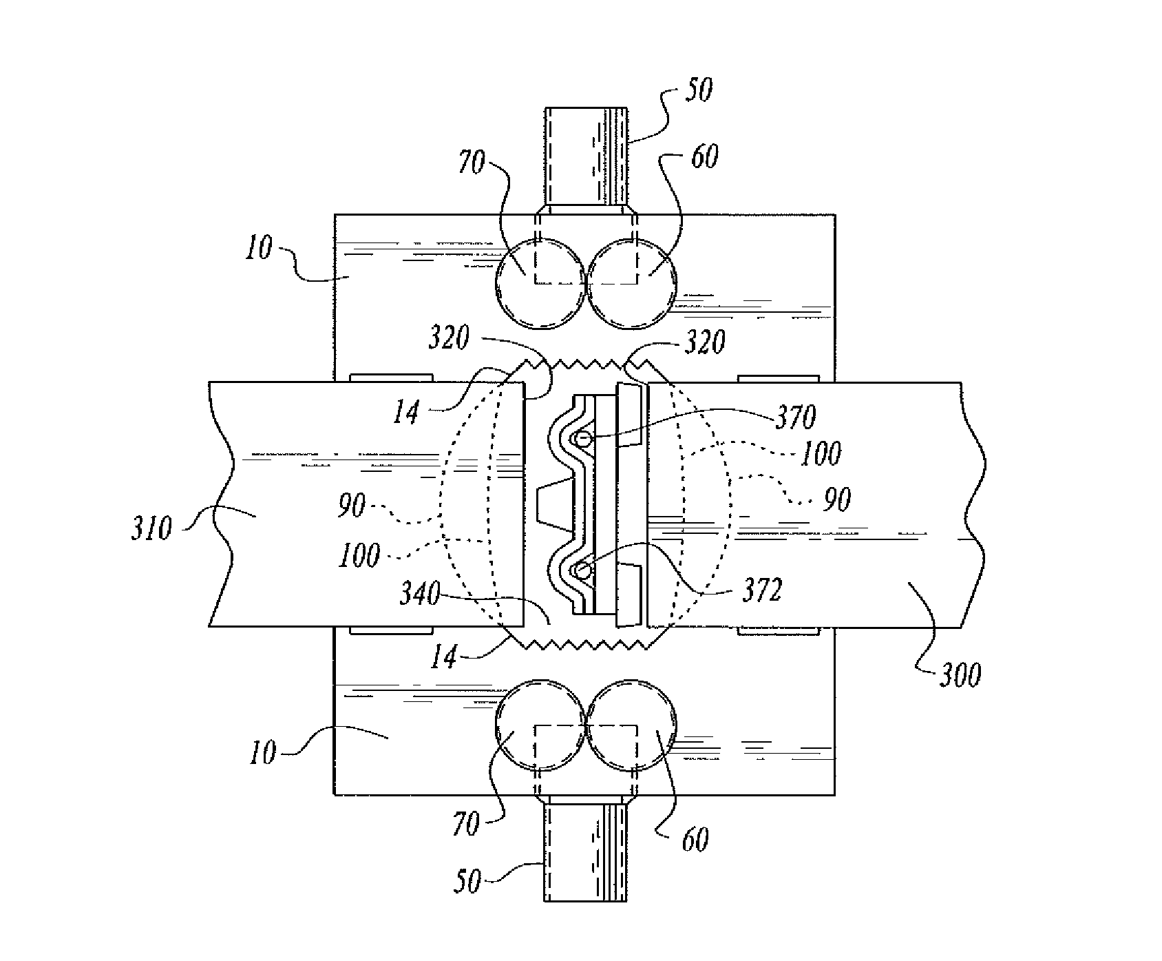 Rigid serrated surface for welding shoes