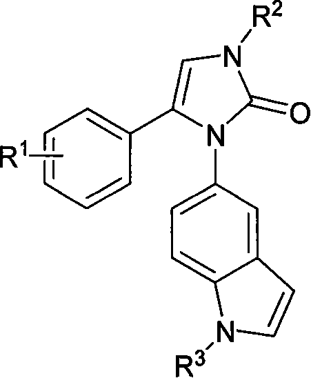 Indole-substituteing imidazoline-2-ketones derivant, preparing method and uses of the same