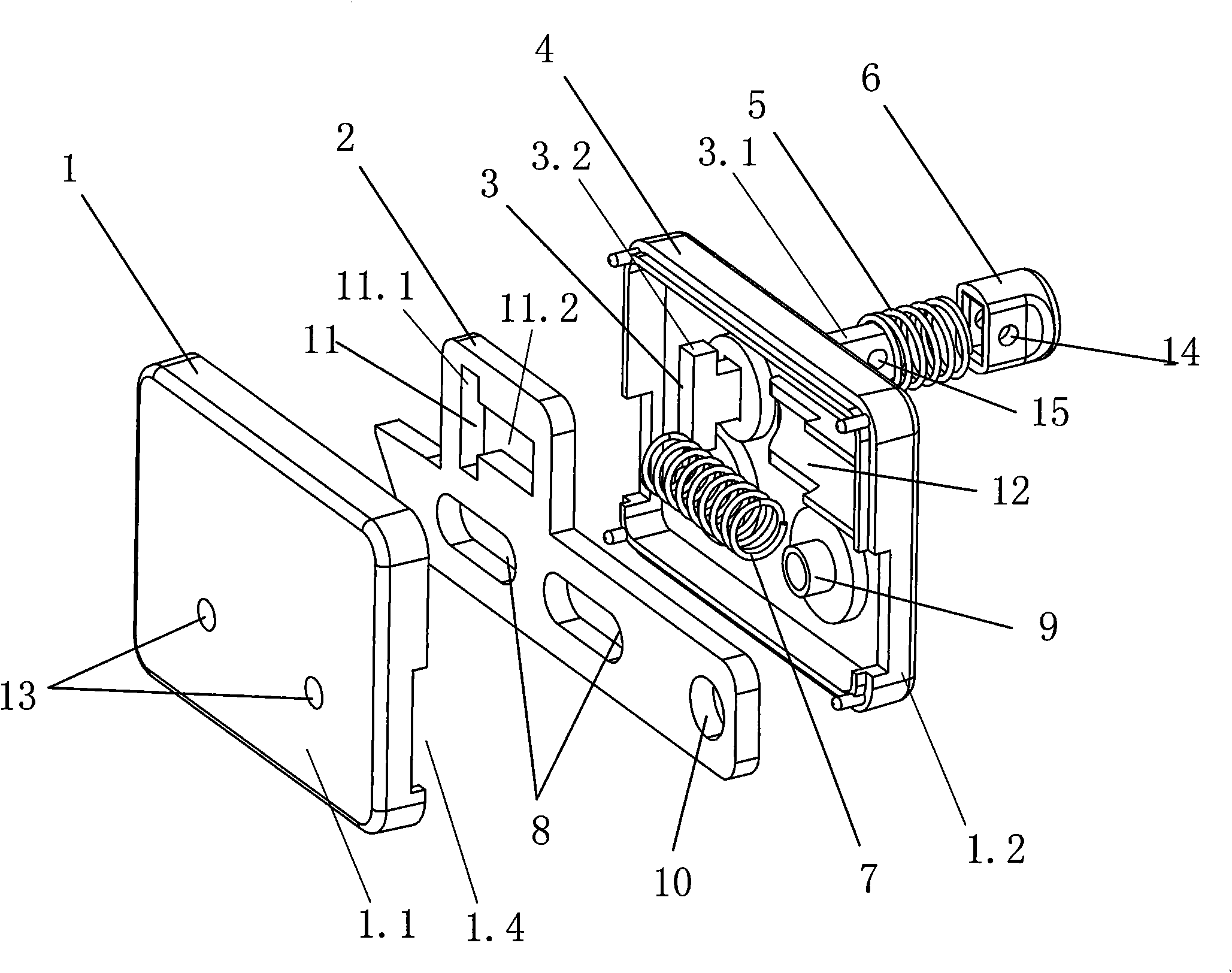 Locking device of panel TV set mount