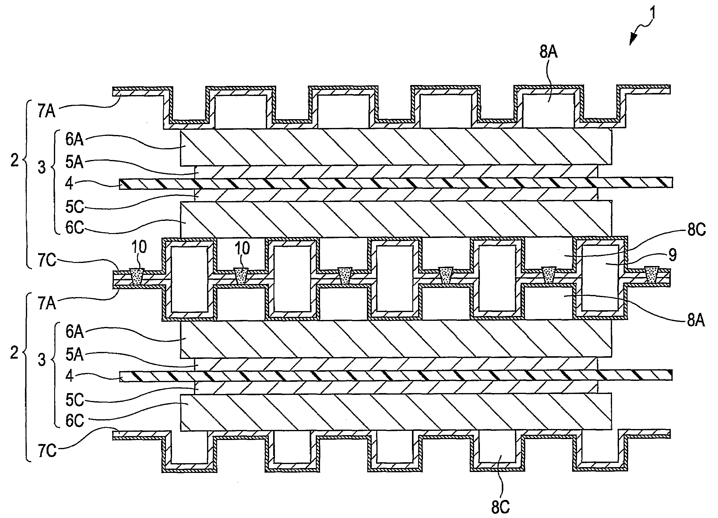 Fuel cell stack and method of producing its separator plates