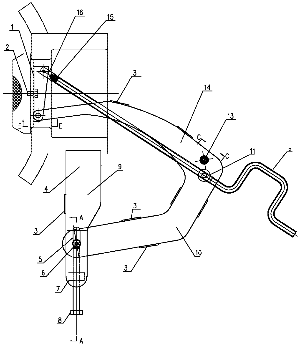 Internal pressure type manhole cover plate locating device