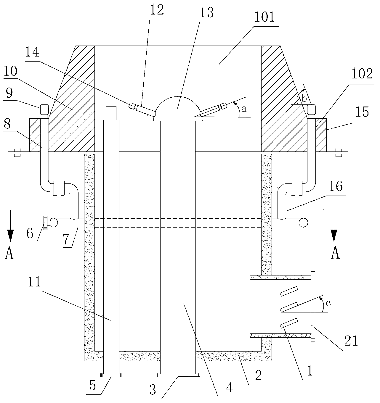 Multi-spray-nozzle bulky combustion low-NOx gas combustor