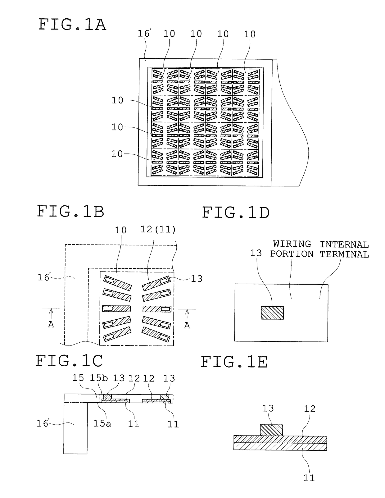 Multi-row wiring member for semiconductor device and method for manufacturing the same