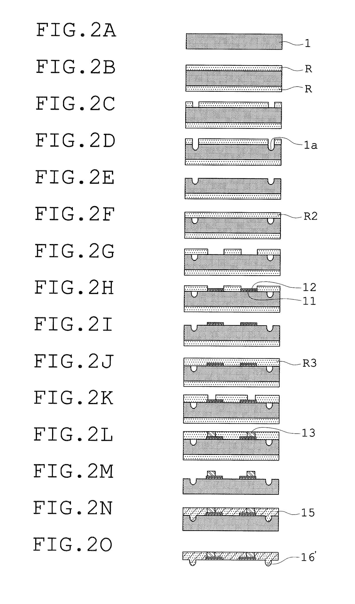 Multi-row wiring member for semiconductor device and method for manufacturing the same