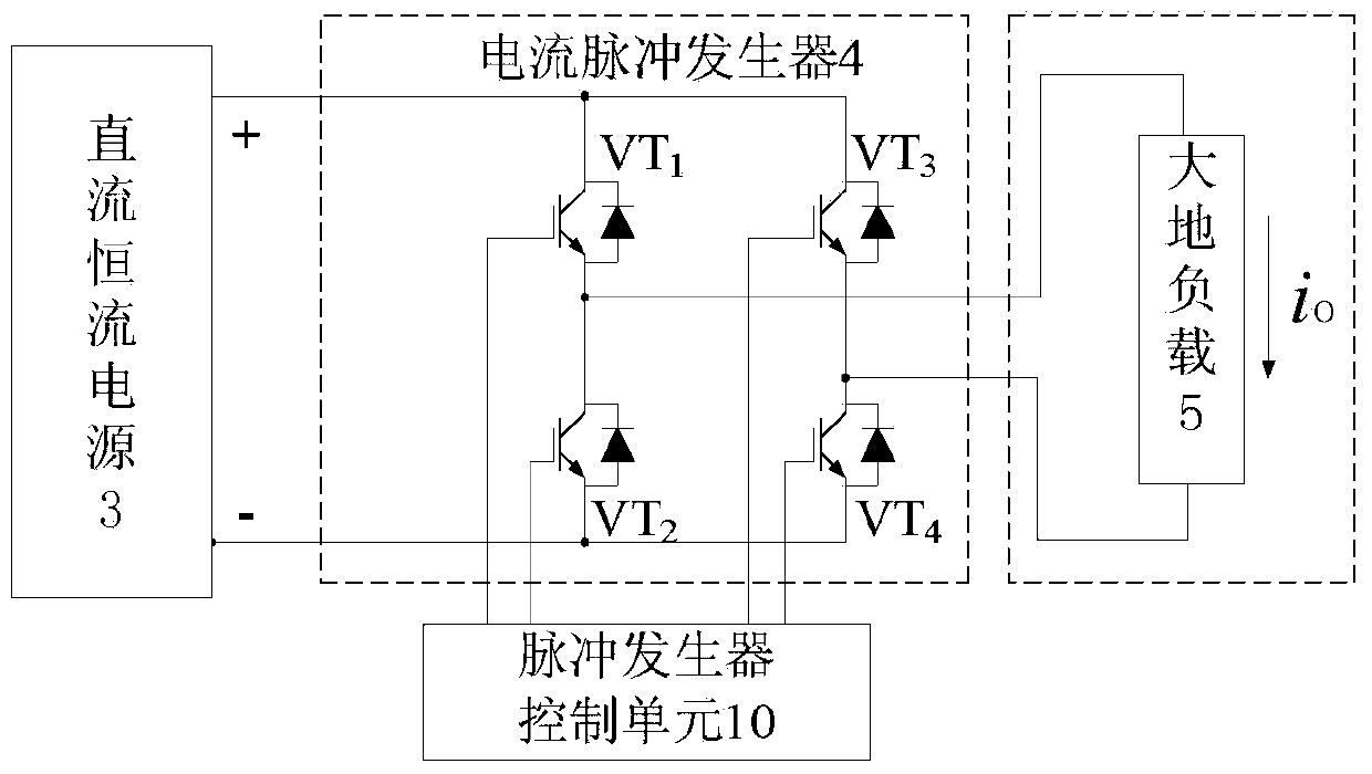 Electrical source transmitter device with self-adaption dummy load and control method