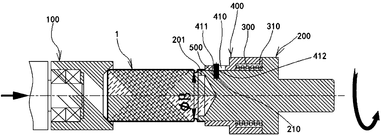 Horizontal grooving machine combined roller core device