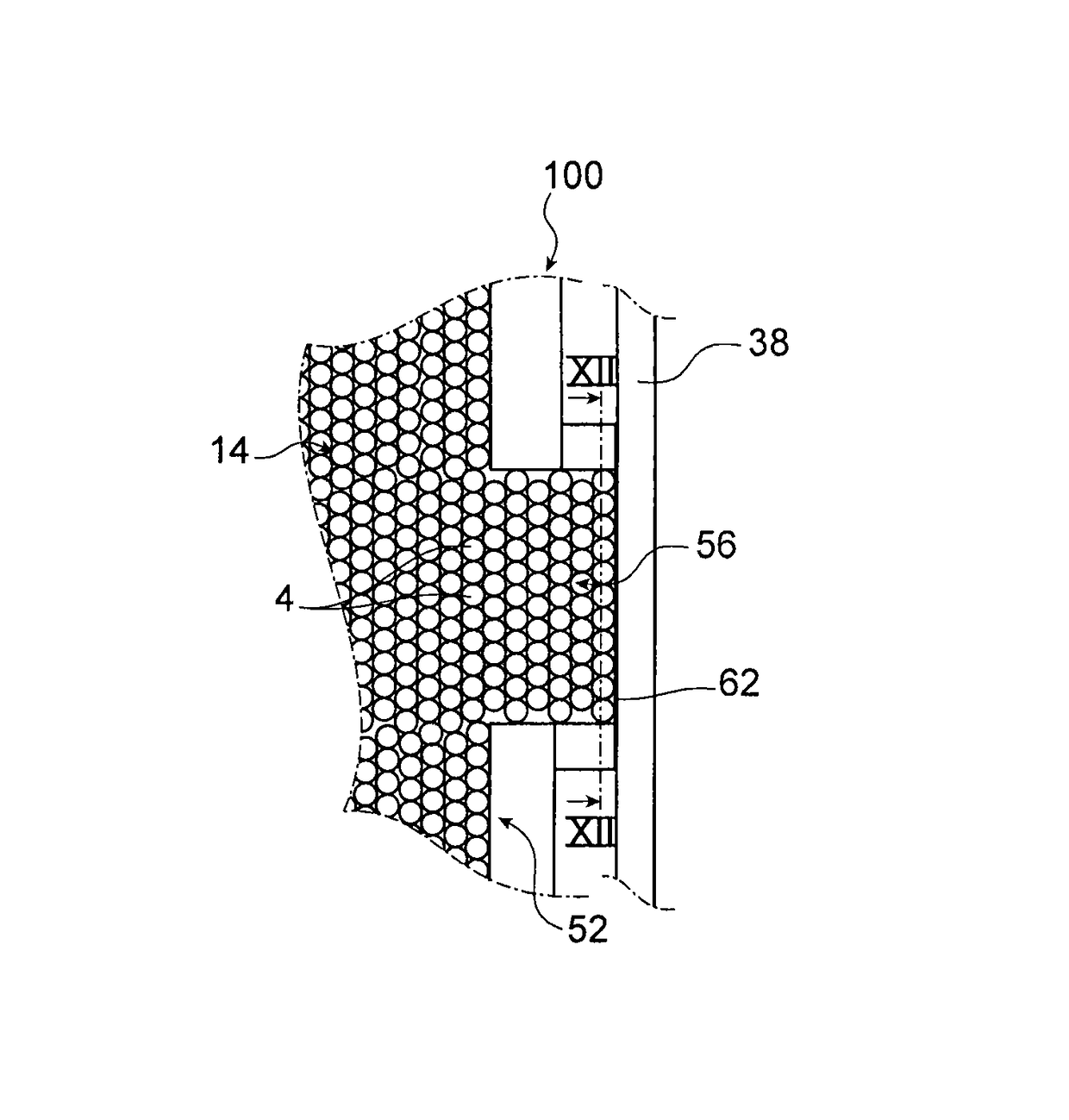 Facility and method for depositing a width adjustable film of ordered particles onto a moving substrate